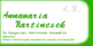 annamaria martincsek business card